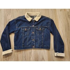Refuge Women's Jean Jacket Teddy Bear Collar and Wrist Size XL
